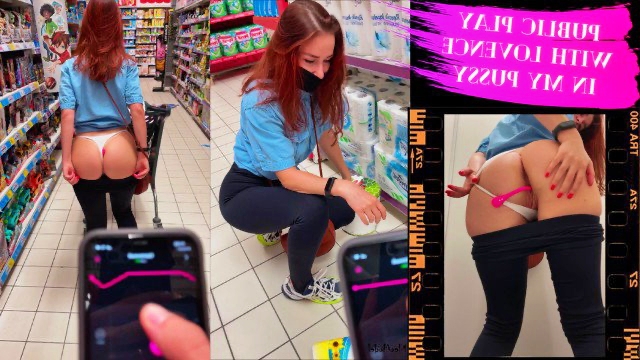 Redhead slut loves dirty play in the stores